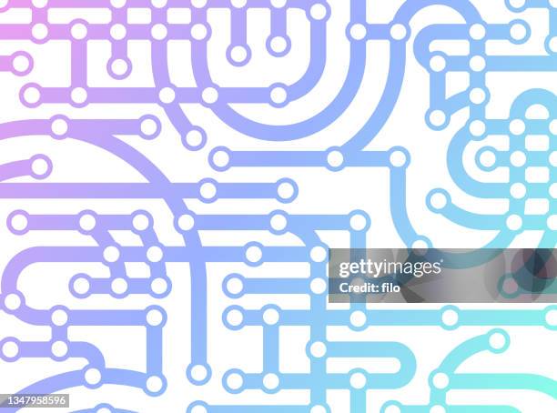 modern circuit gradient abstract network pattern background - synapse background stock illustrations