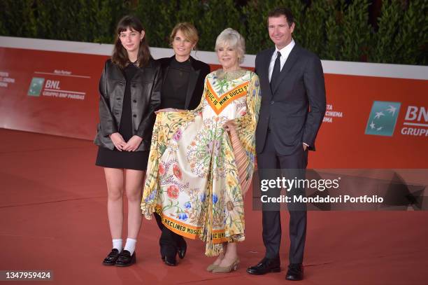 Italian singer and record producer Caterina Caselli with her son Filippo Sugar, daughter-in-law Maria Novella and niece Greta at Rome Film Fest 2021....