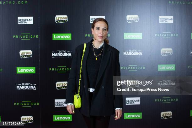 Actress Alicia Rubio poses at the photocall for Privacy, at the Teatro Marquina in Madrid, on 21 October, 2021 in Madrid, Spain. The play is inspired...