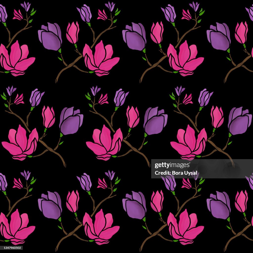 Hand drawn Magnolia Pattern