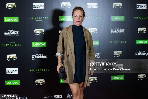Actress Silvia Martin poses at the photocall for Privacy, at the Teatro Marquina in Madrid, on 21 October, 2021 in Madrid, Spain. The play is...
