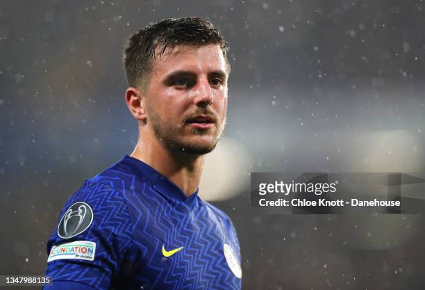 Mason Mount of Chelsea FC looks on during the UEFA Champions League group H match between Chelsea FC and Malmo FF at Stamford Bridge on October 20,...