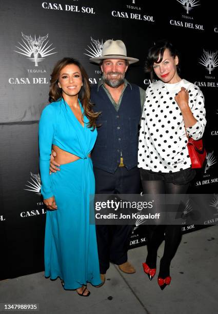 Eva Longoria, Brian Bowen Smith and Milla Jovovich attend Brian Bowen Smith's Drivebys book launch and gallery viewing presented by Casa Del Sol...