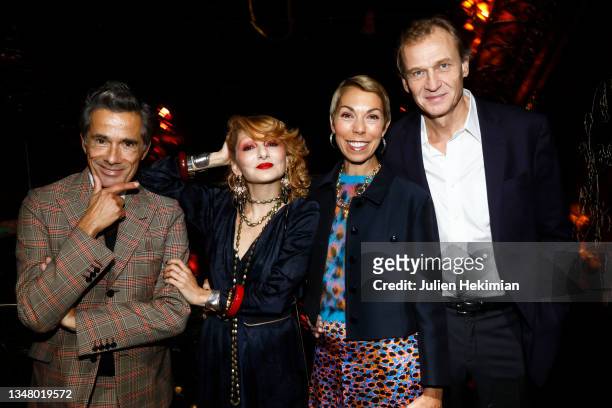 Vincent Daré, Catherine Baba, Mathilde Favier and Nicolas Altmayer attend the Thaddaeus Ropac's Dinner at Maxim's on October 21, 2021 in Paris,...