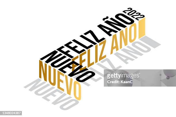 2022 new year lettering. feliz ano nuevo 2022. spanish language. holiday greeting card. abstract numbers vector illustration. holiday design for greeting card, invitation, calendar, etc. stock illustration - nuevo stock illustrations