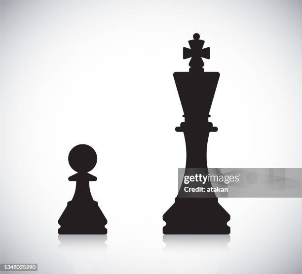 chess pawn and king icon - chess king stock illustrations