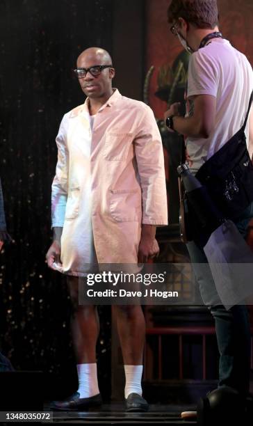 Ore Oduba plays Brad during the "Rocky Horror Show" at The Peacock Theatre on October 21, 2021 in London, England.