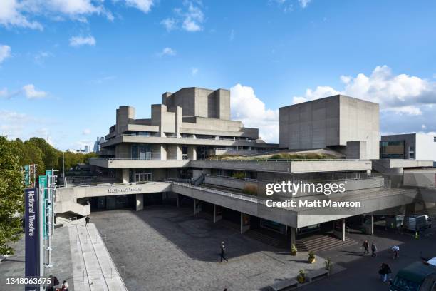 the national theatre in the southbank centre london england uk - royal national theater stock pictures, royalty-free photos & images