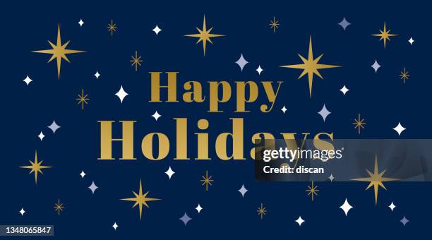 happy holidays card with modern geometric background. - holiday sparkle stock illustrations