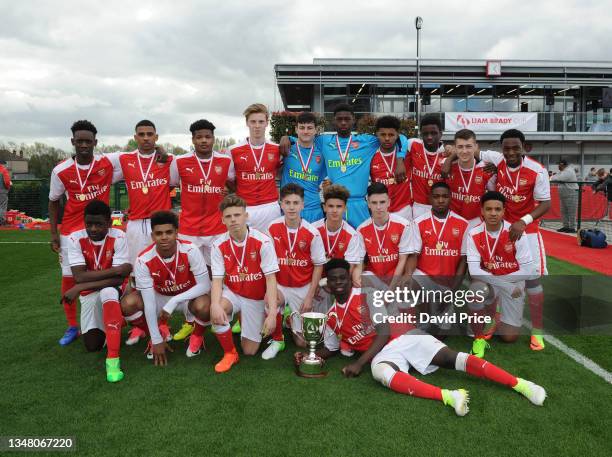 Bukayo Saka of Arsenal during the Liam Brady Tournament at the Arsenal Academy on April 1, 2017 in London, England.