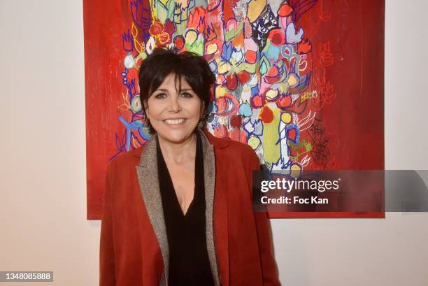 Liane Foly attends "Choeur A Coeur" Caroline Faindt Preview at 37 avenue Victor on October 21, 2021 in Paris, France.