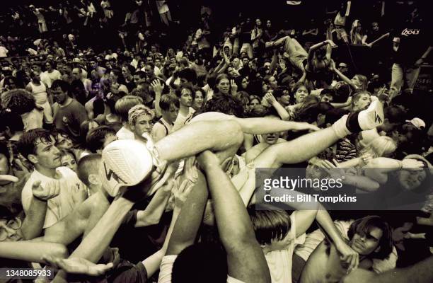 August 1995: MANDATORY CREDIT Bill Tompkins/Getty Images Crowd during The Toadies performance as part of the Q104.3 Radio Station music festival....