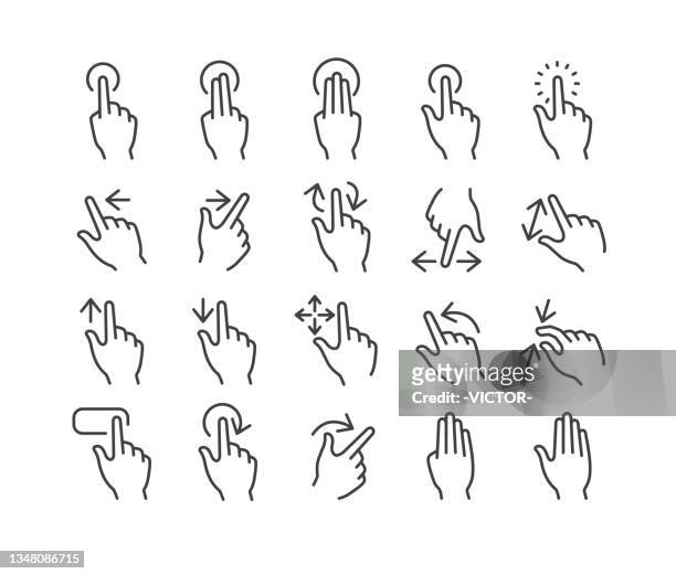 click icons - classic line series - finger stock illustrations