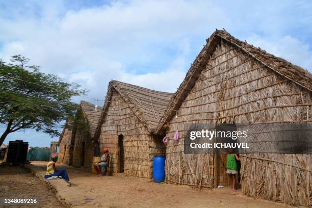 rabelados village santiago island cape verde - thatched roof huts stock pictures, royalty-free photos & images