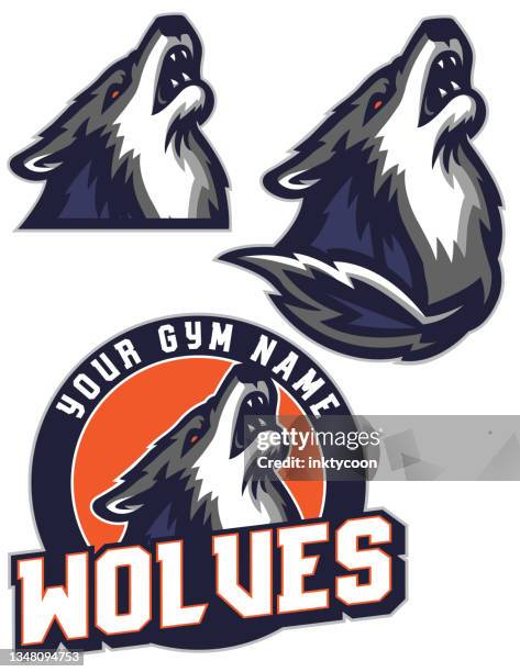 wolf howling - wolfpack stock illustrations