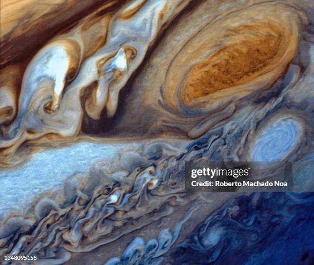 detail of jupiter - jupiter planet stock pictures, royalty-free photos & images
