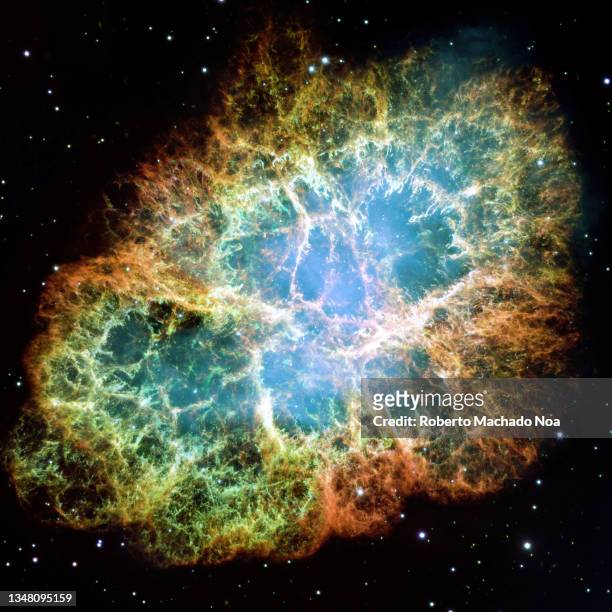 crab nebula in space - hubble space telescope stock pictures, royalty-free photos & images