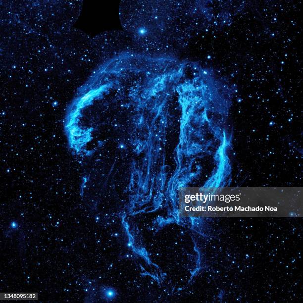 ultraviolet image of the cygnus loop nebula - nebula stock pictures, royalty-free photos & images