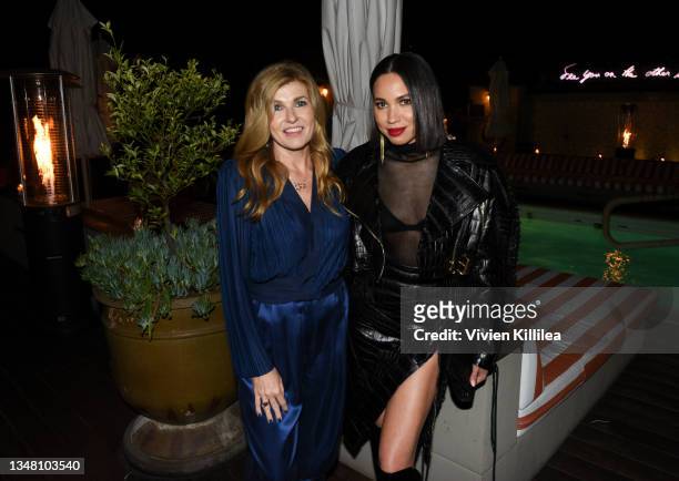 Connie Britton and Jurnee Smollett attend the InStyle And Dr. Barbara Sturm Badass Women Dinner at Petit Ermitage on October 21, 2021 in West...