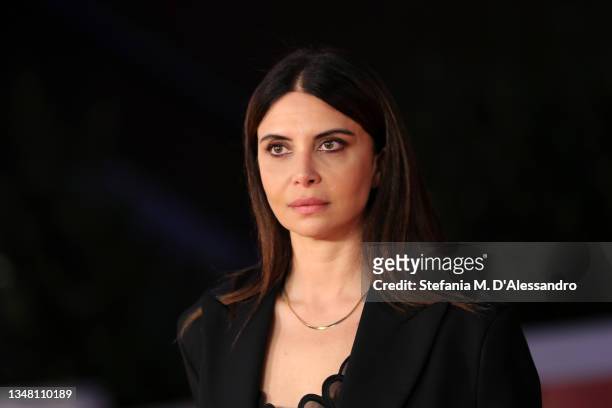Claudia Potenza attends the red carpet of the movie "Vita da Carlo" during the 16th Rome Film Fest 2021 on October 22, 2021 in Rome, Italy.