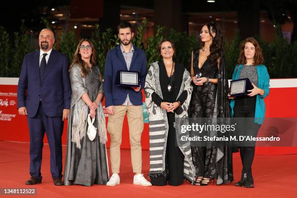 Diego Righini, Paola Tassone, Hleb Papou, Caterina Celestino, Jade Lagardere and Ana Pfaff attend the red carpet of the "XI Sorriso Diverso Roma...