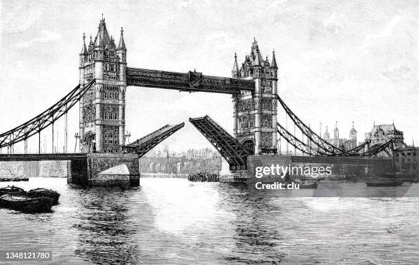 london tower bridge - london england stock illustrations