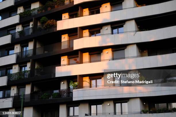 residential building facade - squatters stock pictures, royalty-free photos & images