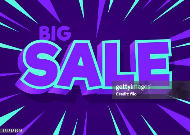 stockillustraties, clipart, cartoons en iconen met big sale - groot