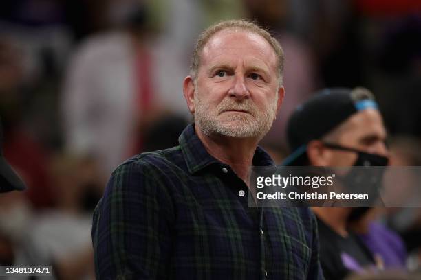 Phoenix Suns and Mercury owner Robert Sarver attends Game Two of the 2021 WNBA Finals at Footprint Center on October 13, 2021 in Phoenix, Arizona....