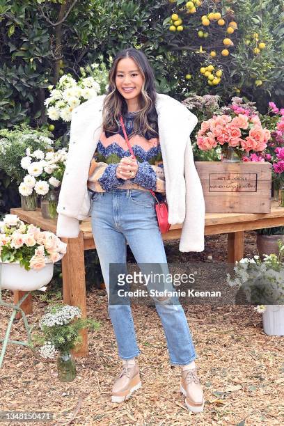 Jamie Chung attends the NET-A-PORTER x MOTHER + CAROLYN MURPHY lunch and homegrown farmer's market at Thorne Family Farm on October 22, 2021 in...