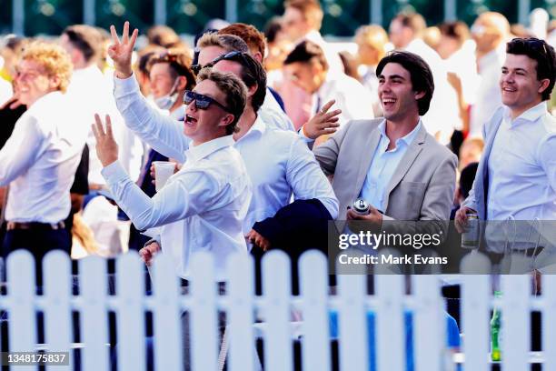 General view of the crowd before the running of race 7 the Clubsnsw City Tattersalls Club Cup during Sydney Racing at Royal Randwick Racecourse on...