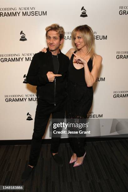 Joey McIntyre and Debbie Gibson attend An Evening with Debbie Gibson at the GRAMMY Museum on October 22, 2021 in Los Angeles, California.