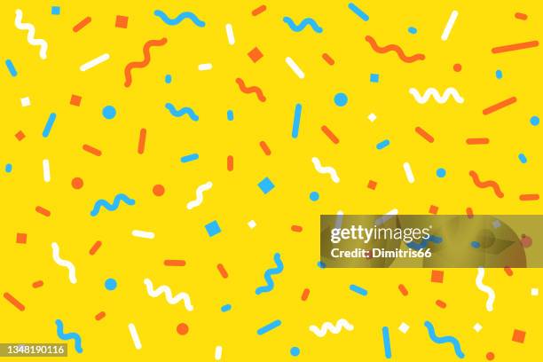 confetti seamless background. can be used for celebration, advertisement, christmas, new year, holiday, carnival festivity, valentine’s day, national holiday, etc. - confetti pattern stock illustrations