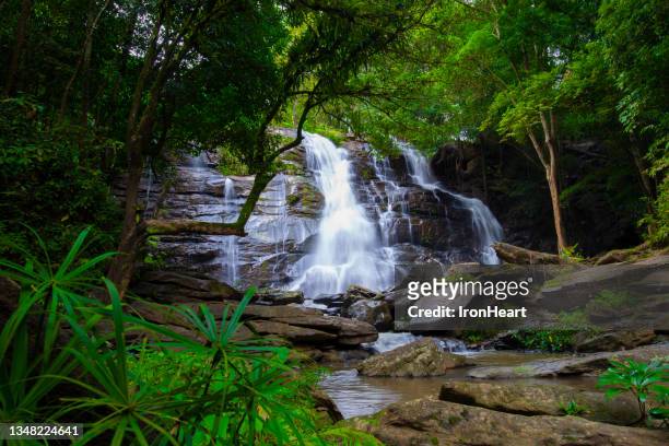 tat mok waterfall - mok stock pictures, royalty-free photos & images