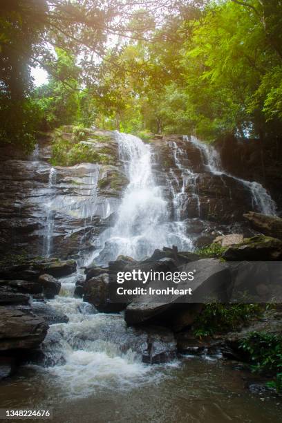 tat mok waterfall - mok stock pictures, royalty-free photos & images