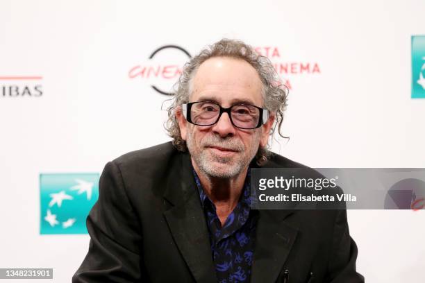 Tim Burton attends a photocall during the 16th Rome Film Fest 2021 on October 23, 2021 in Rome, Italy.