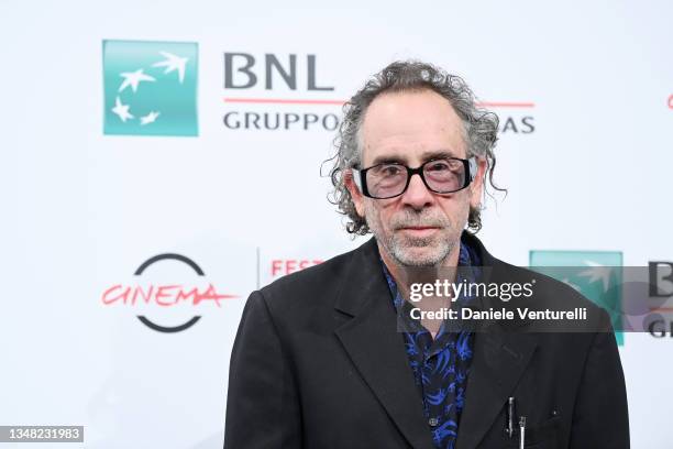 Tim Burton attends a photocall during the 16th Rome Film Fest 2021 on October 23, 2021 in Rome, Italy.