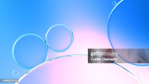 abstract nano molecular structure. water 3d spheres - bubbles water stockfoto's en -beelden
