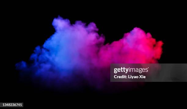 blue and pink color abstract - colour smoke ストックフォトと画像