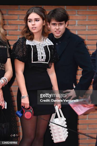Nell Burton and Billy-Ray Burton attend the Tim Burton Close Encounter red carpet during the 16th Rome Film Fest 2021 on October 23, 2021 in Rome,...