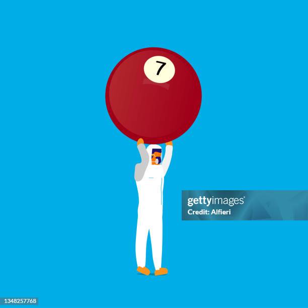 bringing billiards - pool cue stock illustrations