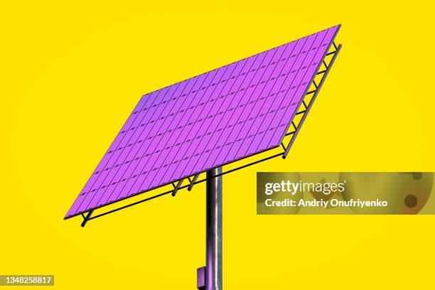 solar panel on yellow background - solar panel isolated stock pictures, royalty-free photos & images