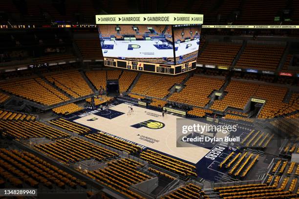 General view before the game between the Miami Heat and Indiana Pacers at Gainbridge Fieldhouse on October 23, 2021 in Indianapolis, Indiana. NOTE TO...