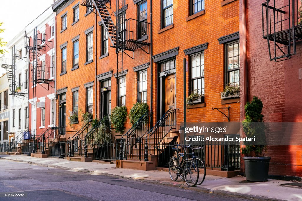 Residential townhouses in West Village, New York City, USA