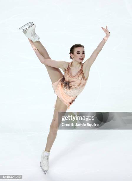 Daria Usacheva of Russia compete during the Women's Short Program of the ISU Grand Prix of Figure Skating - Skate America at Orleans Arena on October...