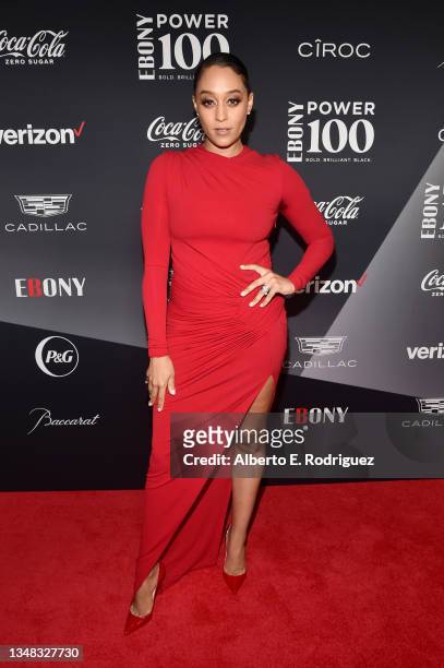 Tia Mowry attends the 2021 Ebony Power 100 Presented By Verizon at The Beverly Hilton on October 23, 2021 in Beverly Hills, California.
