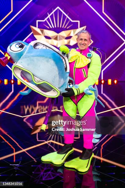 Pierre Littbarski during the second show of the 5th season of "The Masked Singer" at MMC Studios on October 23, 2021 in Cologne, Germany.