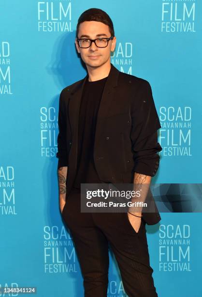 Christian Siriano attends the opening night red carpet and screening of "Belfast" during the 24th SCAD Savannah Film Festival on October 23, 2021 in...