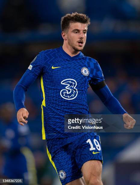 Mason Mount of Chelsea during the UEFA Champions League group H match between Chelsea FC and Malmo FF at Stamford Bridge on October 20, 2021 in...