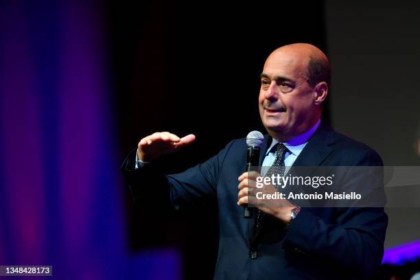 President of the Lazio region Nicola Zingaretti attends the "Lazio, Terra Di Cinema" Award Ceremony during the 16th Rome Film Fest 2021 on October...